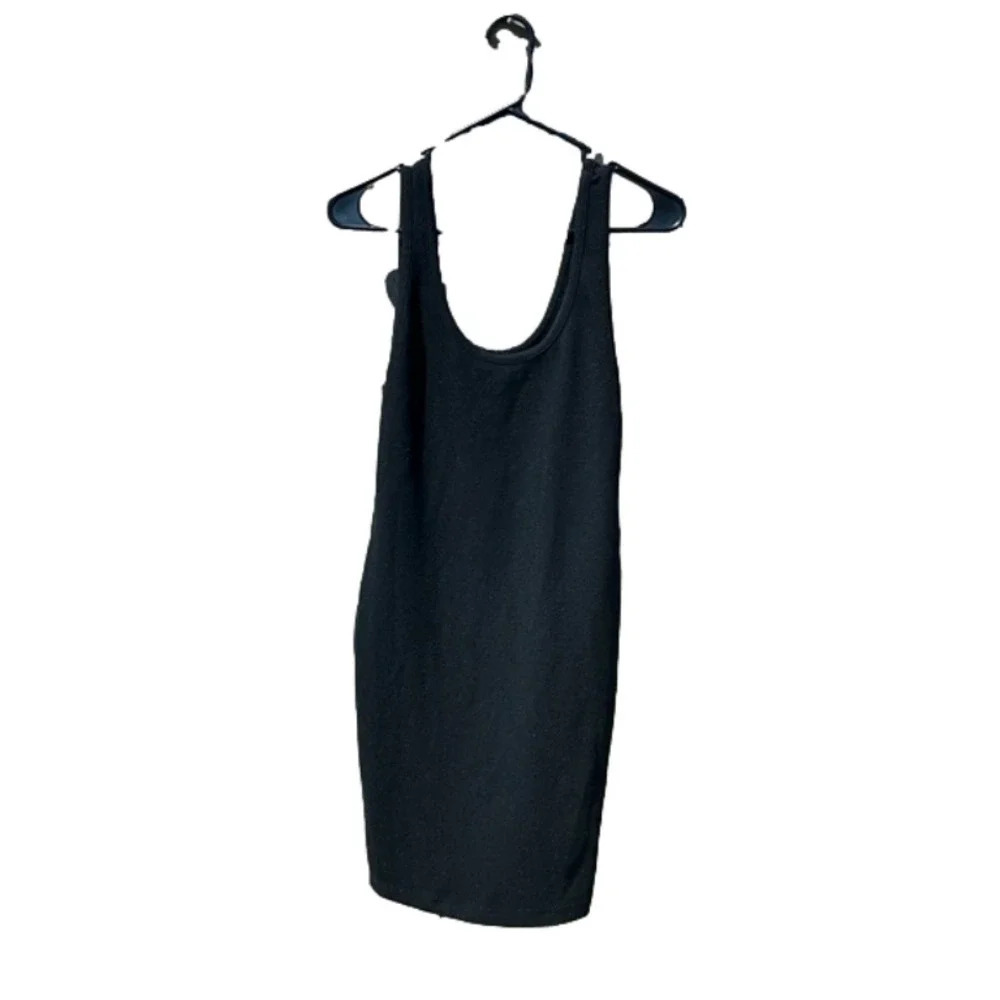 Imperfect Zara black‎ scoop neck dress ribbed sleeveless stretchy versatile